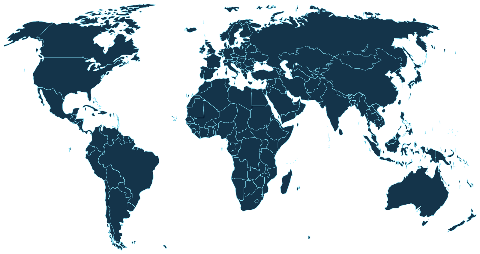 Detailed world map from the client presentation